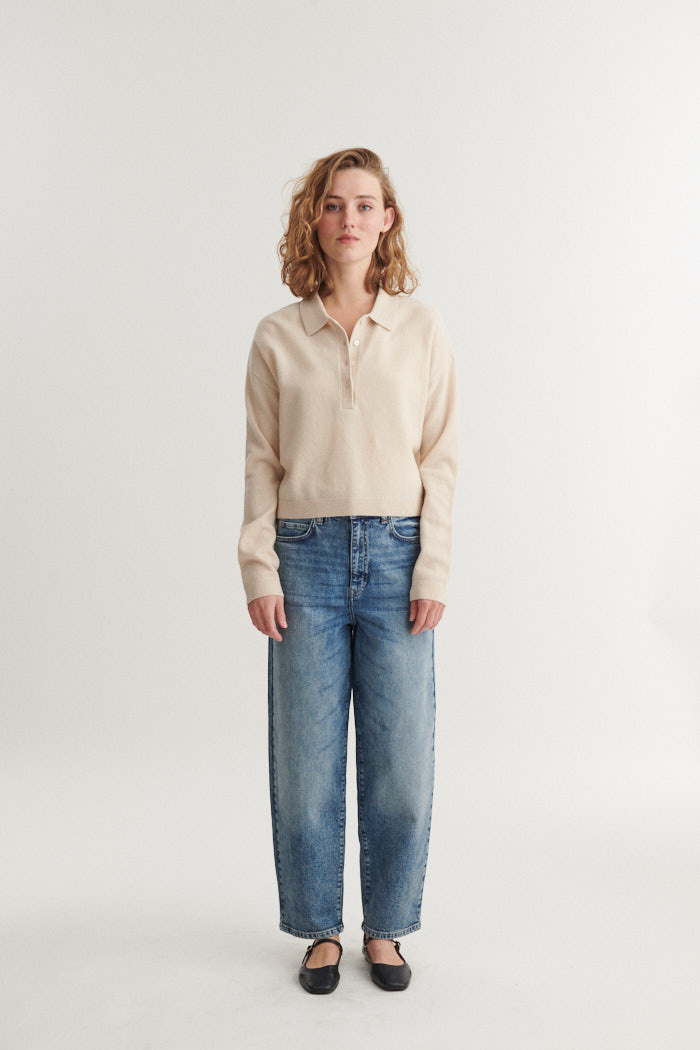 Basic Apparel polo 'Selem' merinowool - moonbeam