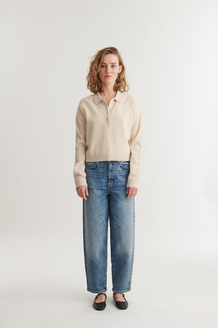 Basic Apparel polo 'Selem' merinowool - moonbeam