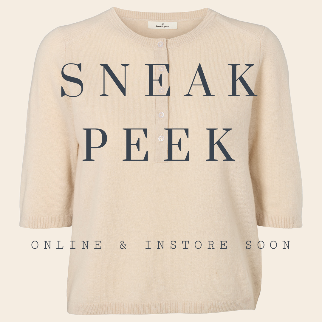 Basic Apparel granddad tee  'Selem' merinowol - moonbeam