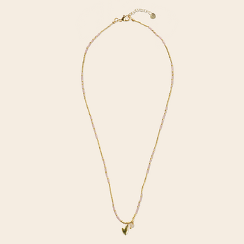 A Beautiful Story ketting / armband 'Honored'  hart - rozenkwarts