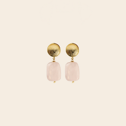 A Beautiful Story earrings 'Ease' - rose quartz