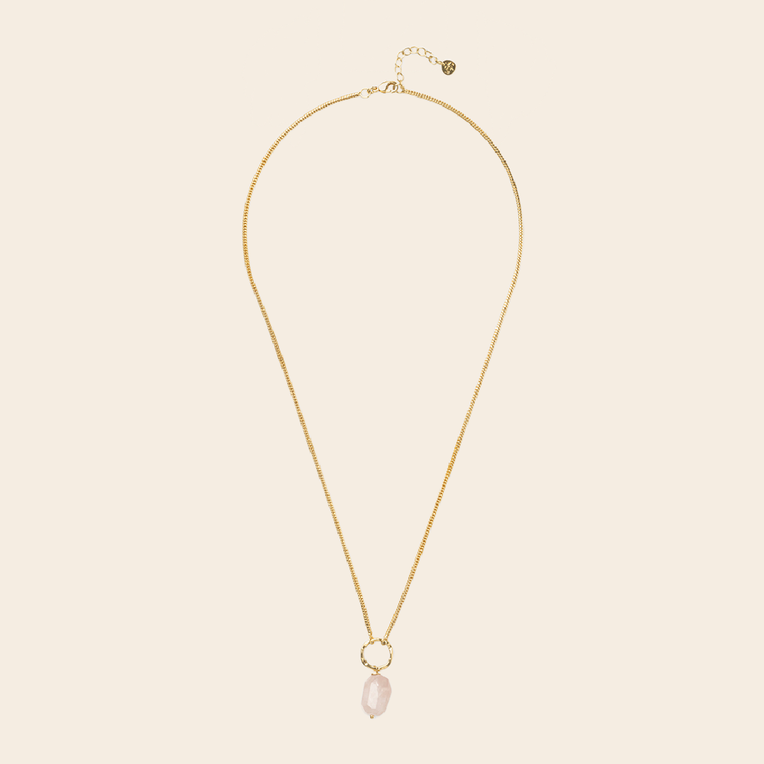 A Beautiful Story ketting 'Awareness' - rozenkwarts