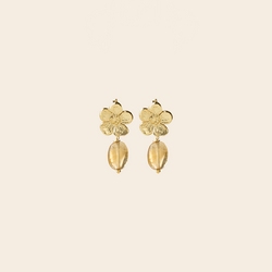 A Beautiful Story earrings 'Ember' hibiscus - citrine