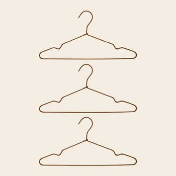 House Doctor set/3 hangers 'Wire' - brown