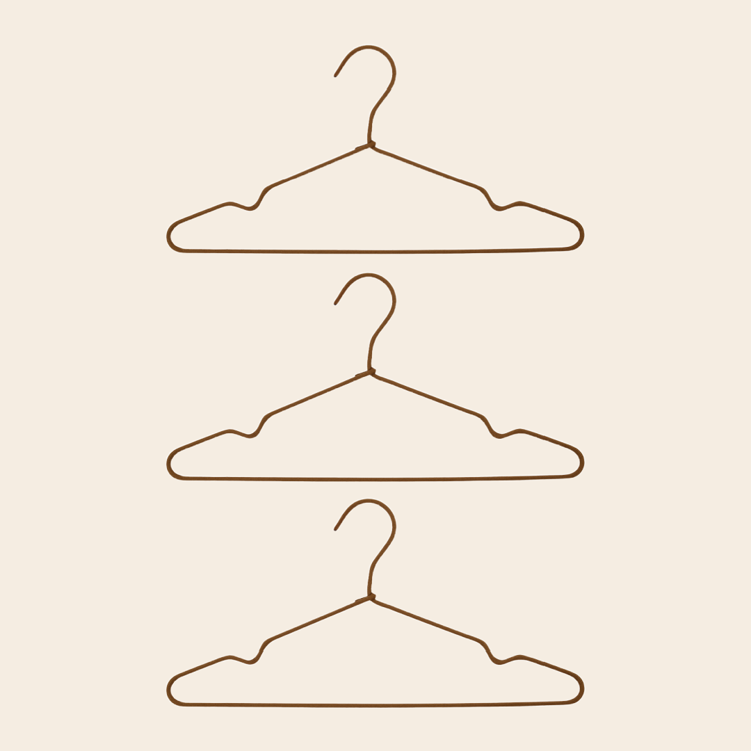 House Doctor set/3 kledinghangers 'Wire' - bruin