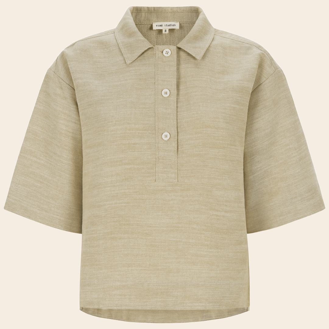 Esmé Studios blouse 'Kaya' katoen - brown melange