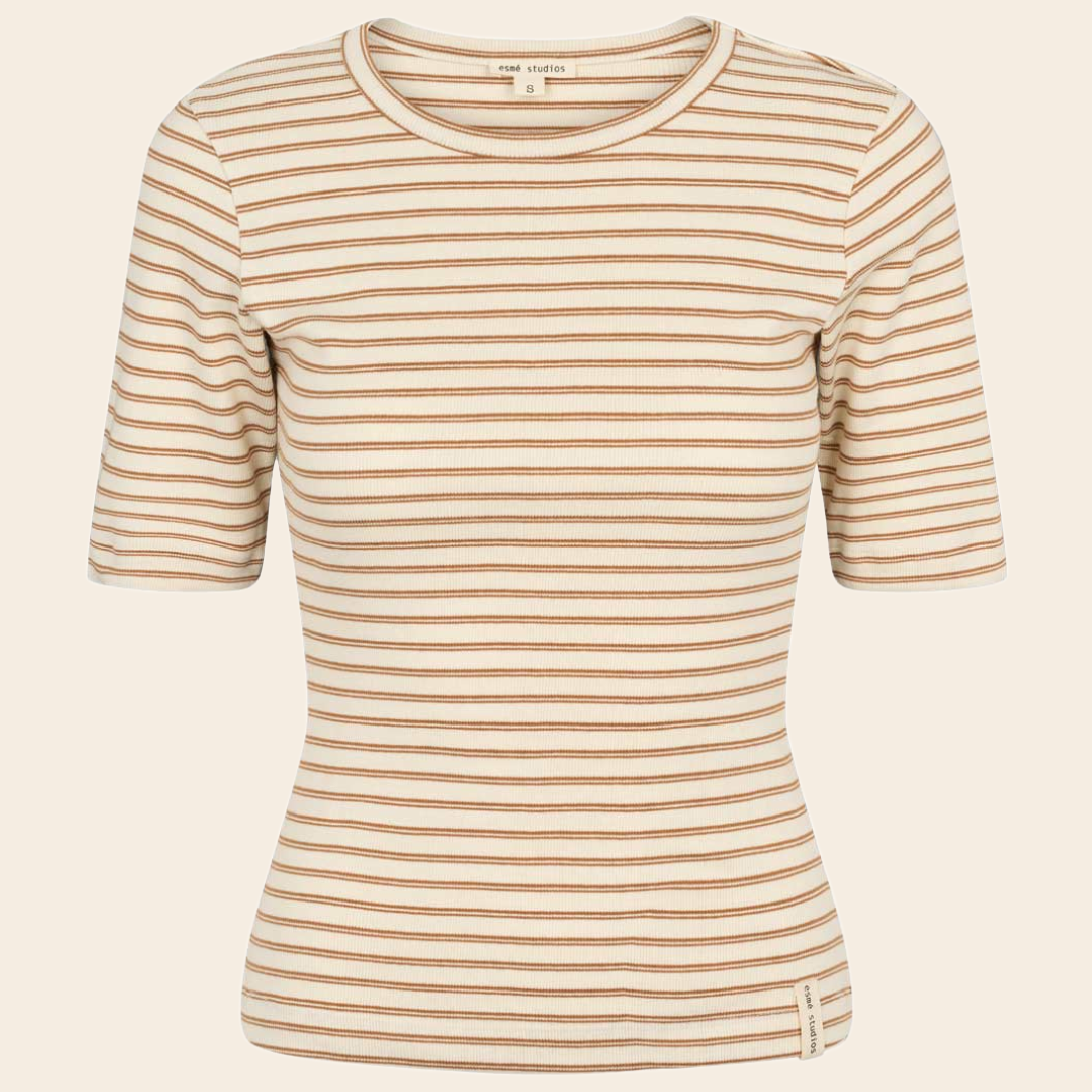 Esmé Studios t-shirt 'Blosson' katoen - gold