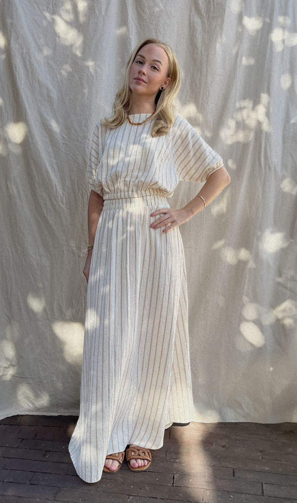 Alwero rok 'Serena' katoen - beige stripes