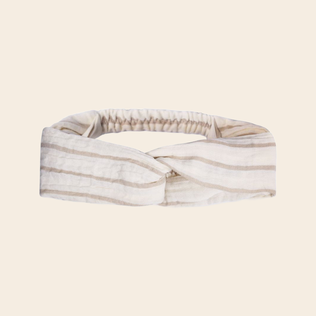 Alwero haarband katoen - beige stripes