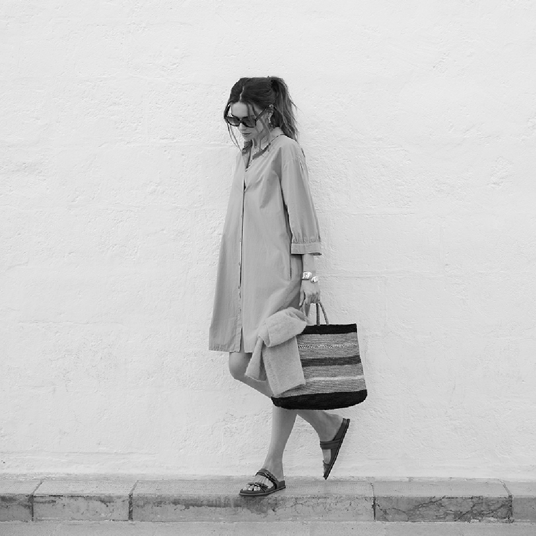 No Man's land blouse dress cotton - graphite