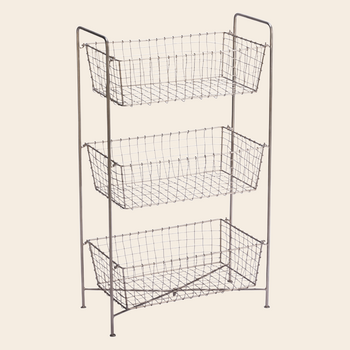 Madam Stoltz rack with baskets 'Korg' - iron