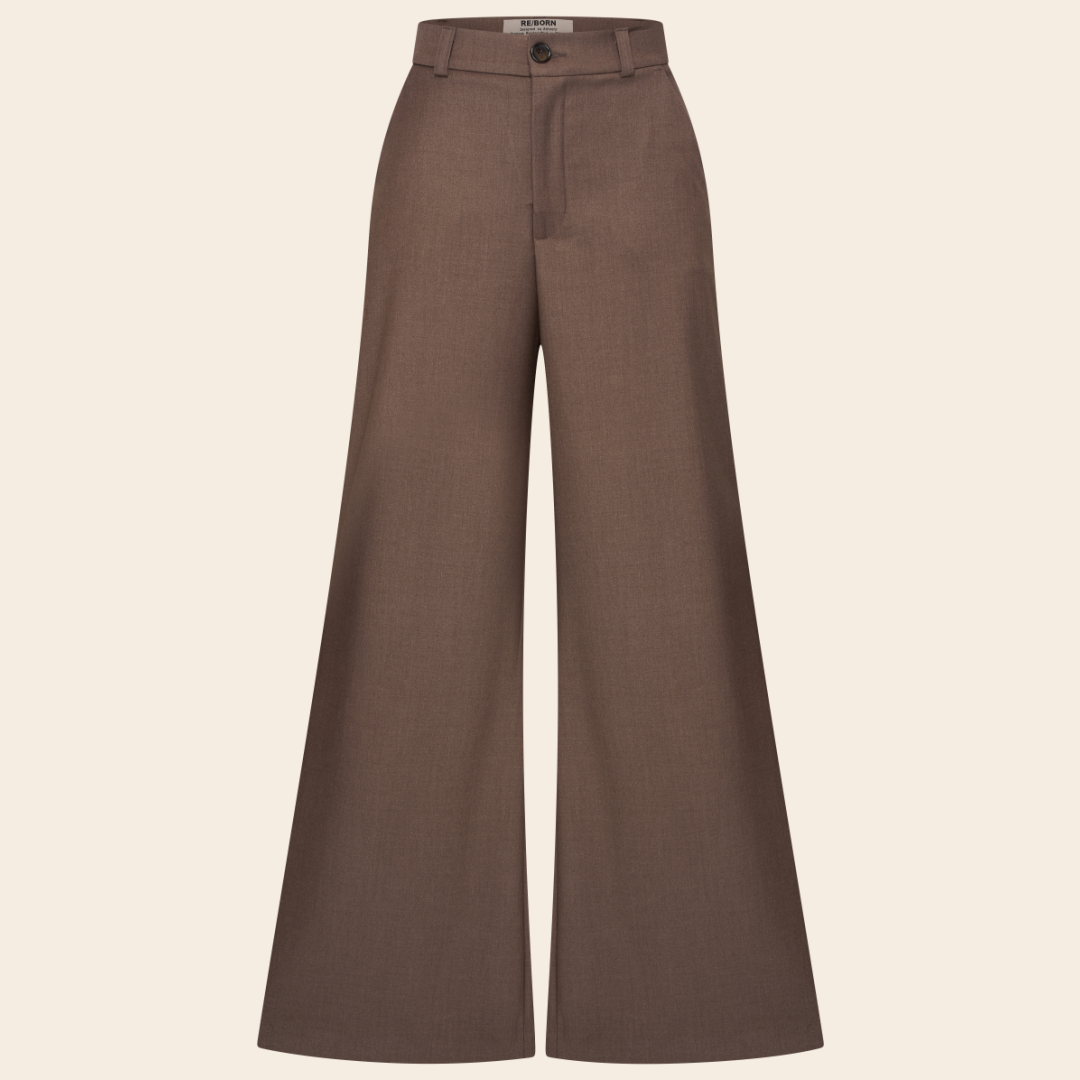 RE/BORN pantalon 'Charlie' viscose - taupe