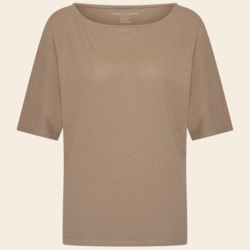 Majestic Filatures off-shoulder top linnen/katoen - coffee latte