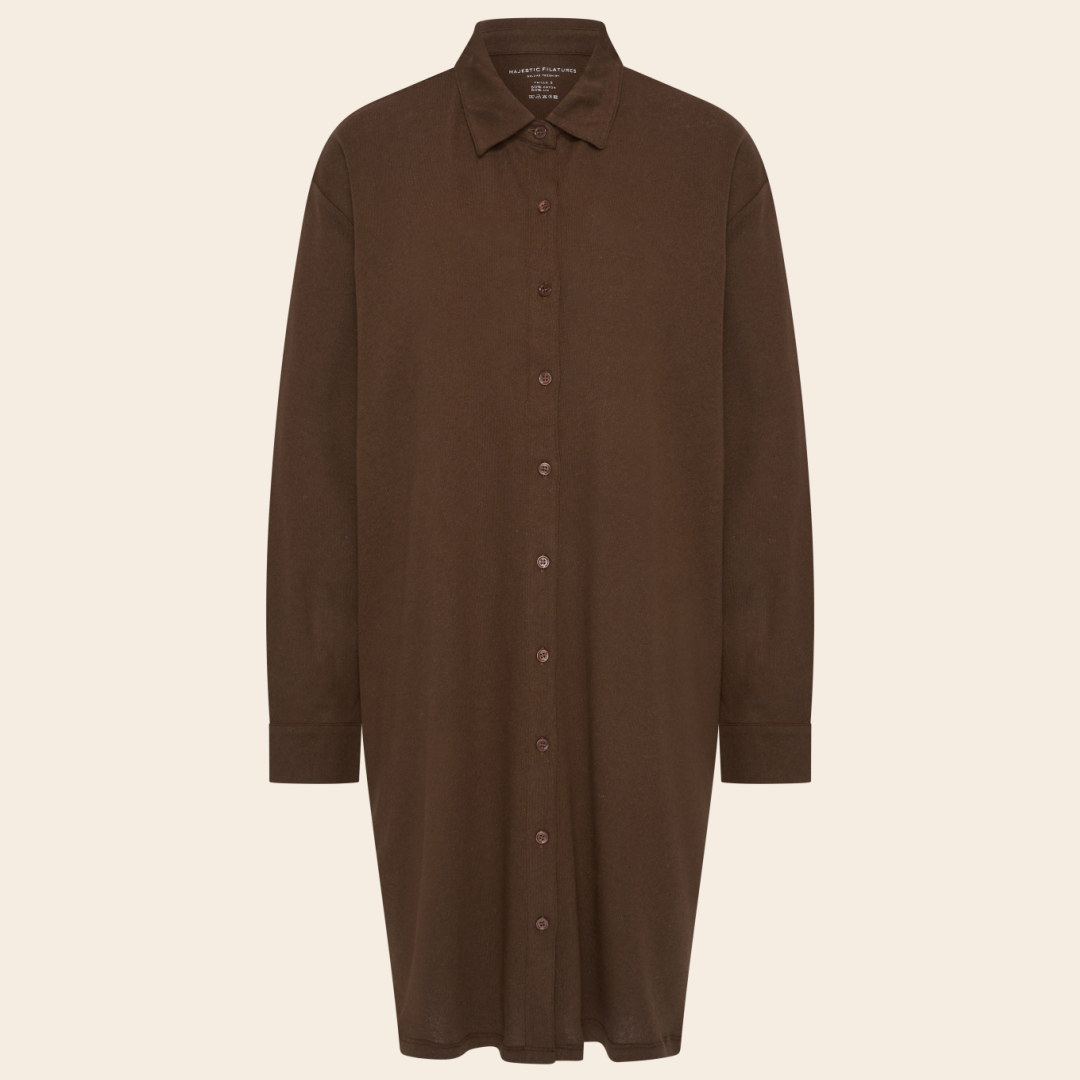 Majestic Filatures blouse jurk linnen / katoen - tonka