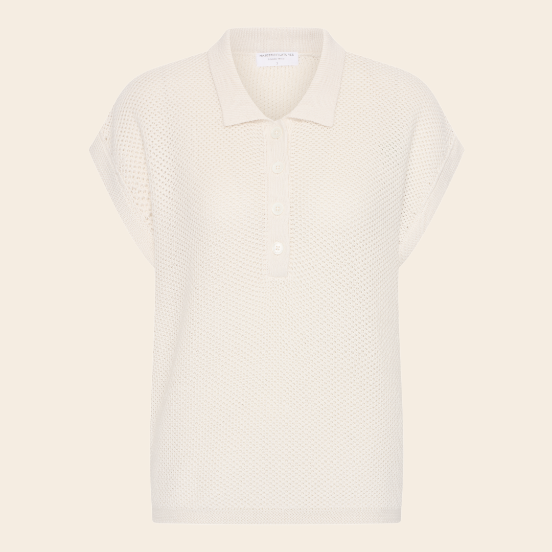 Majestic Filatures polo katoen - milk