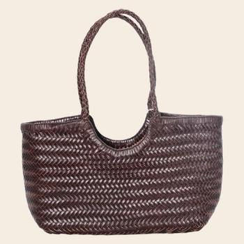shopper 'Carmel' leer - bruin