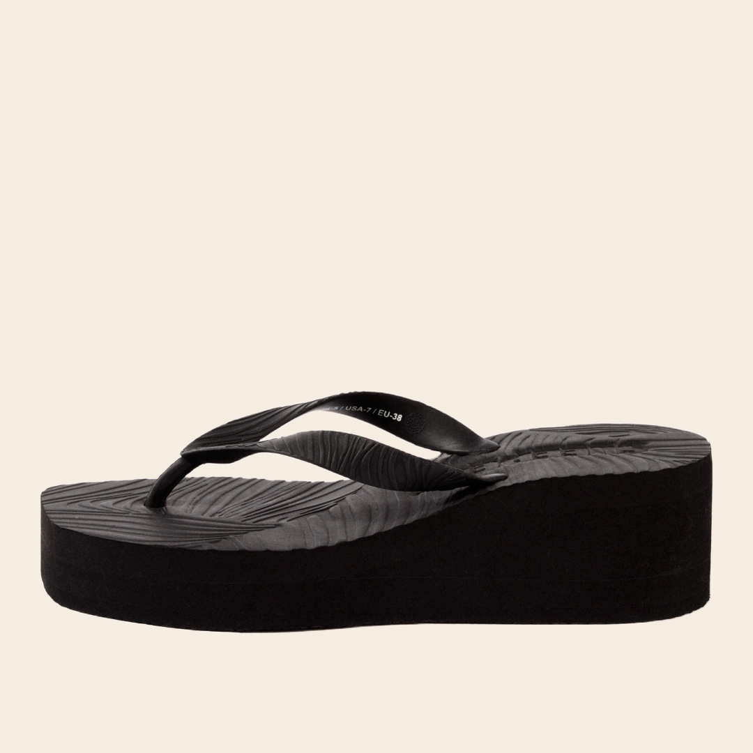 Sleepers slippers high platform - zwart