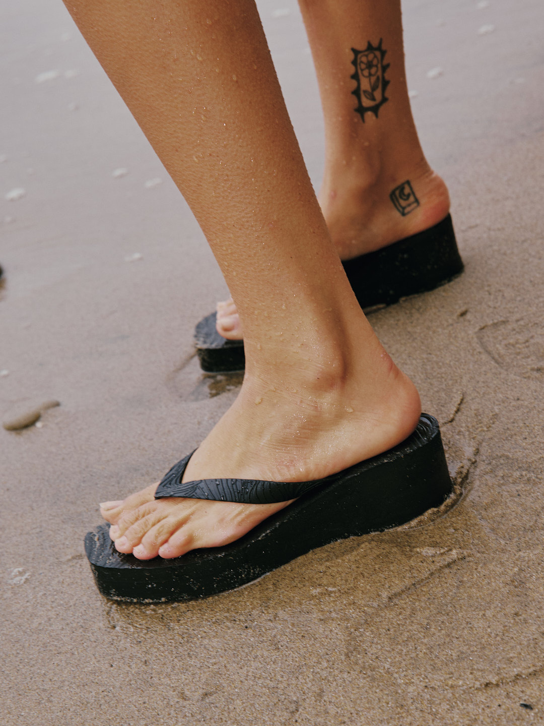 Sleepers slippers high platform - zwart
