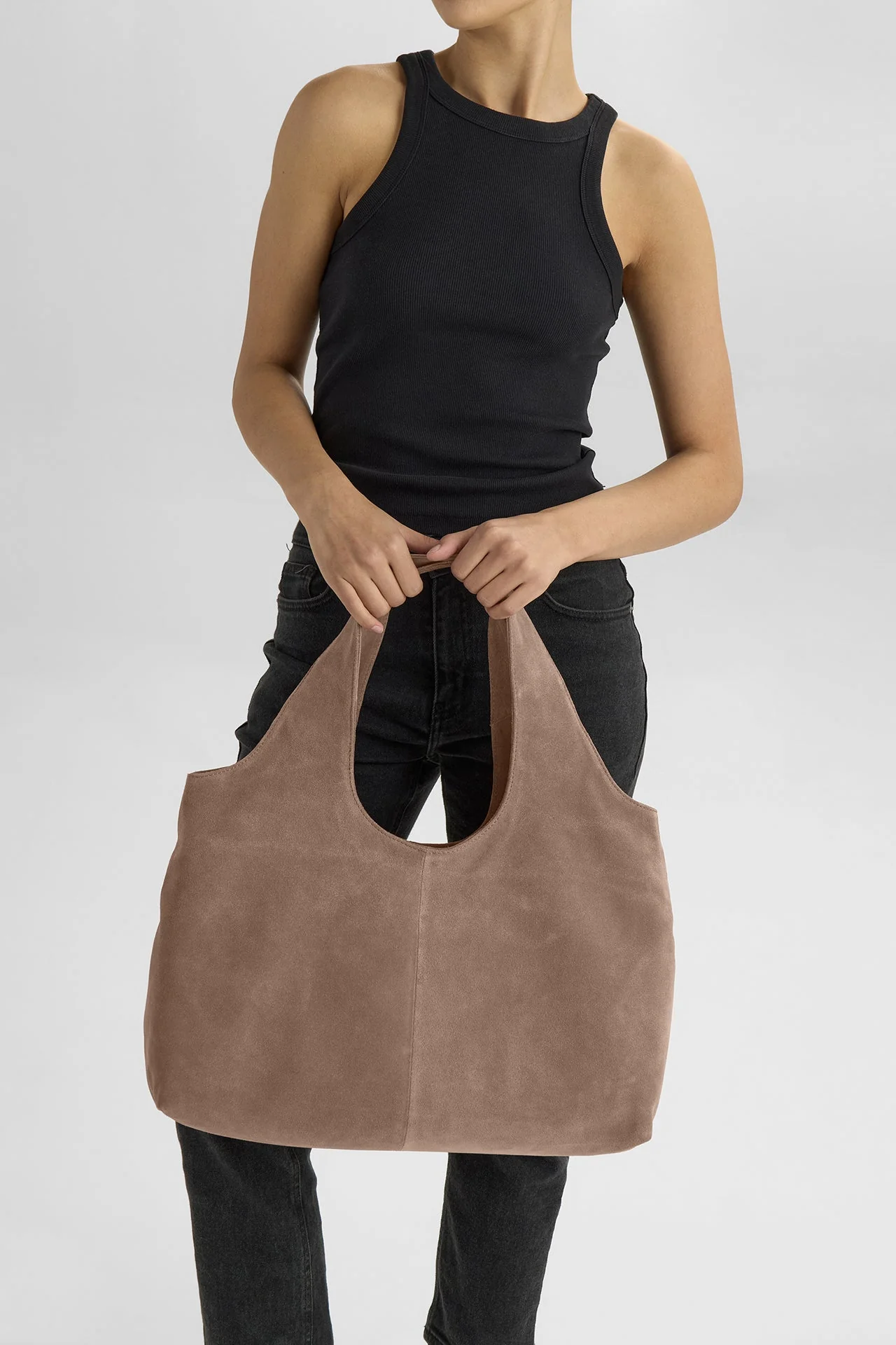 Markberg shopper 'Laurine' suede - mocha mousse