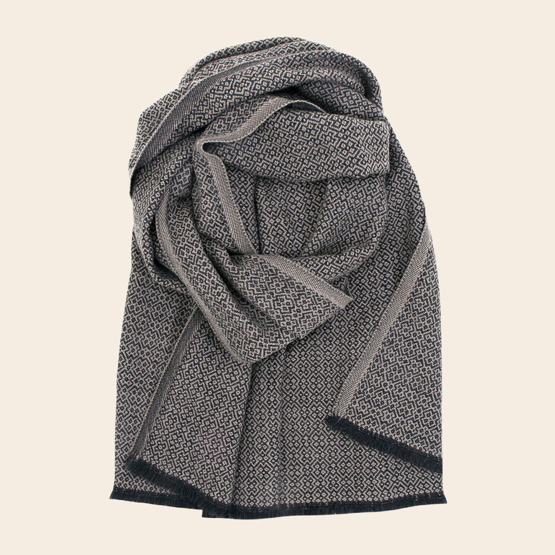 Lapuan Kankurit sjaal 'Koli' merinowol - zwart / beige