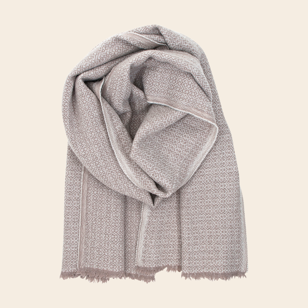 Lapuan Kankurit scarf 'Koli' merinowool - beige / white