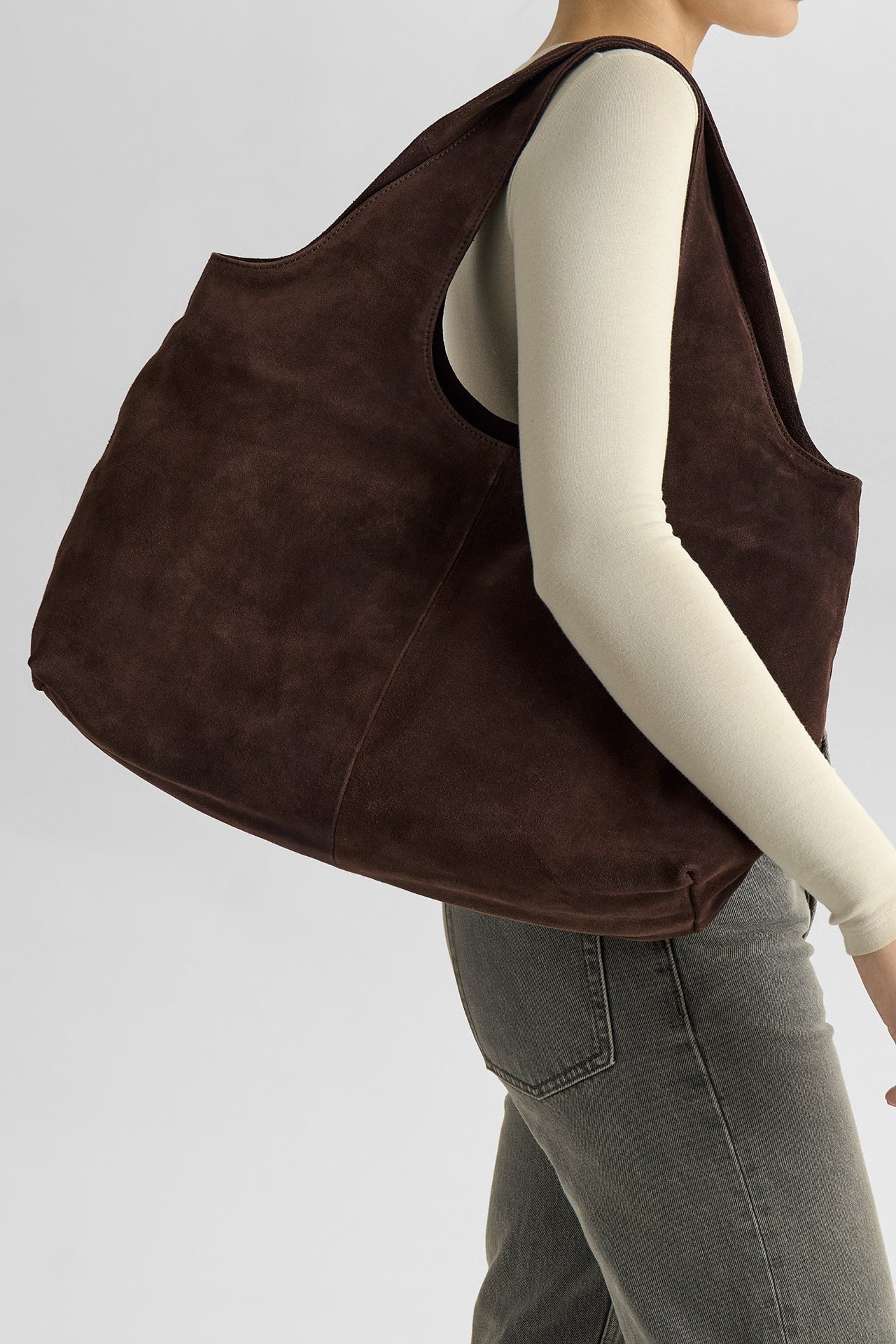 Markberg shopper 'Laurine' suede - dark brown