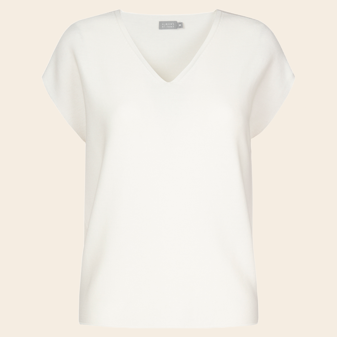 No Man's land v-hals shirt katoen - cream