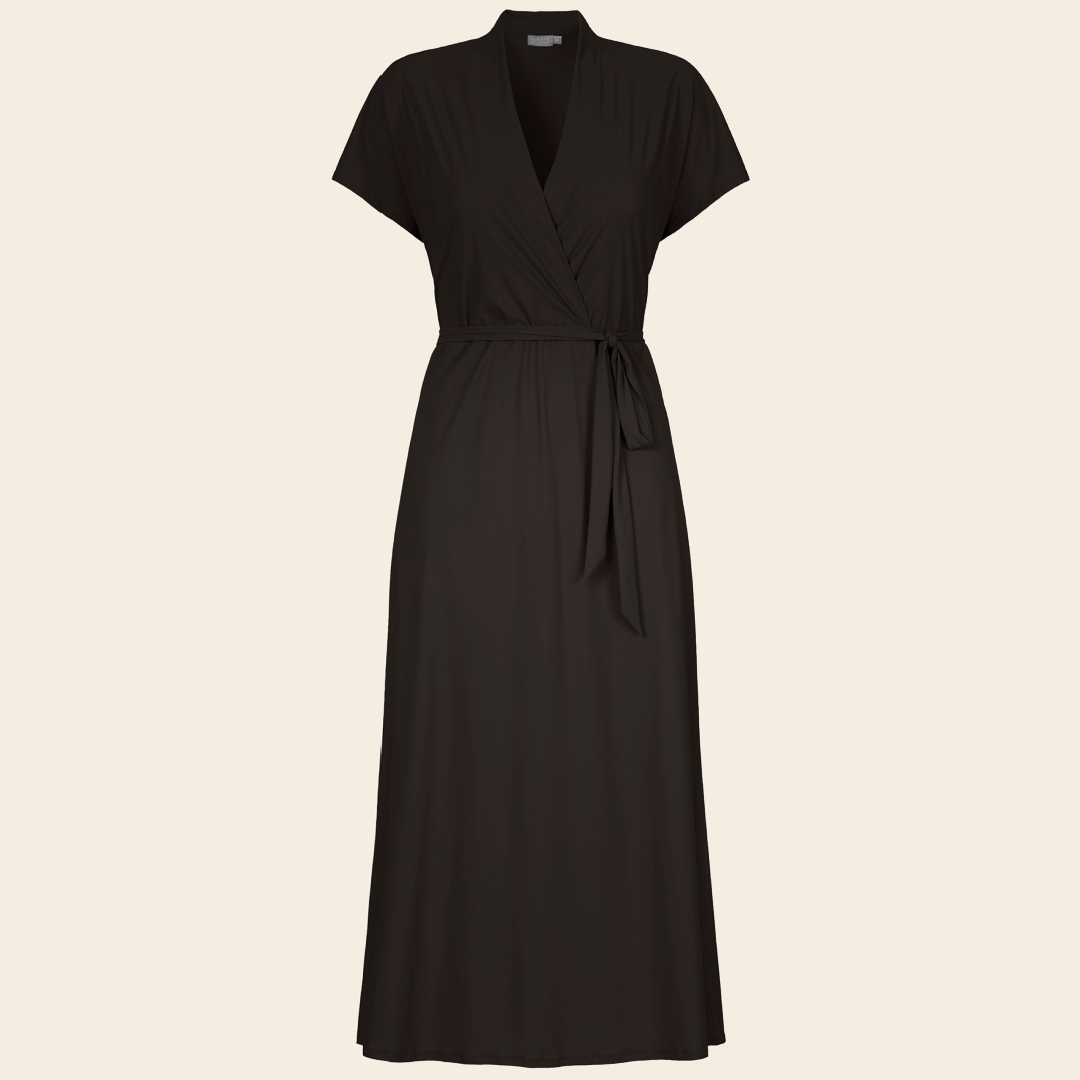 No Man's land maxi jurk travel jersey - espresso