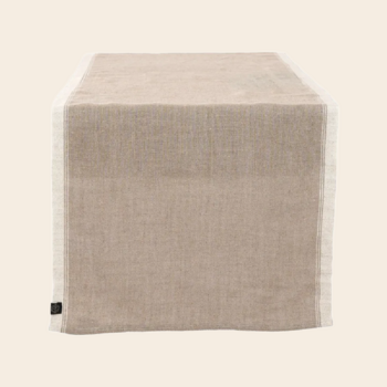 Haomy tafelloper 'Havanna' linnen / katoen - naturel