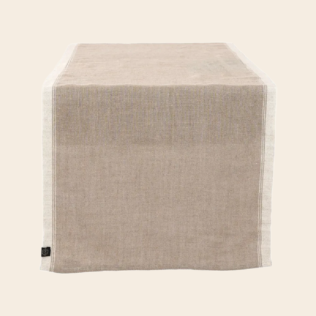 Haomy tafelloper 'Havanna' linnen / katoen - naturel