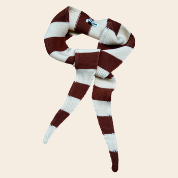 ByBjør mini scarf 'Stripe' - cream / chocolate