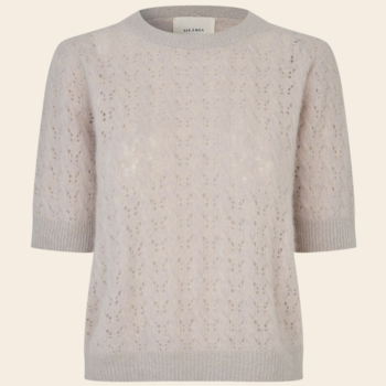 Six Ames trui 'Rocco' deco raccoon - silver white melange