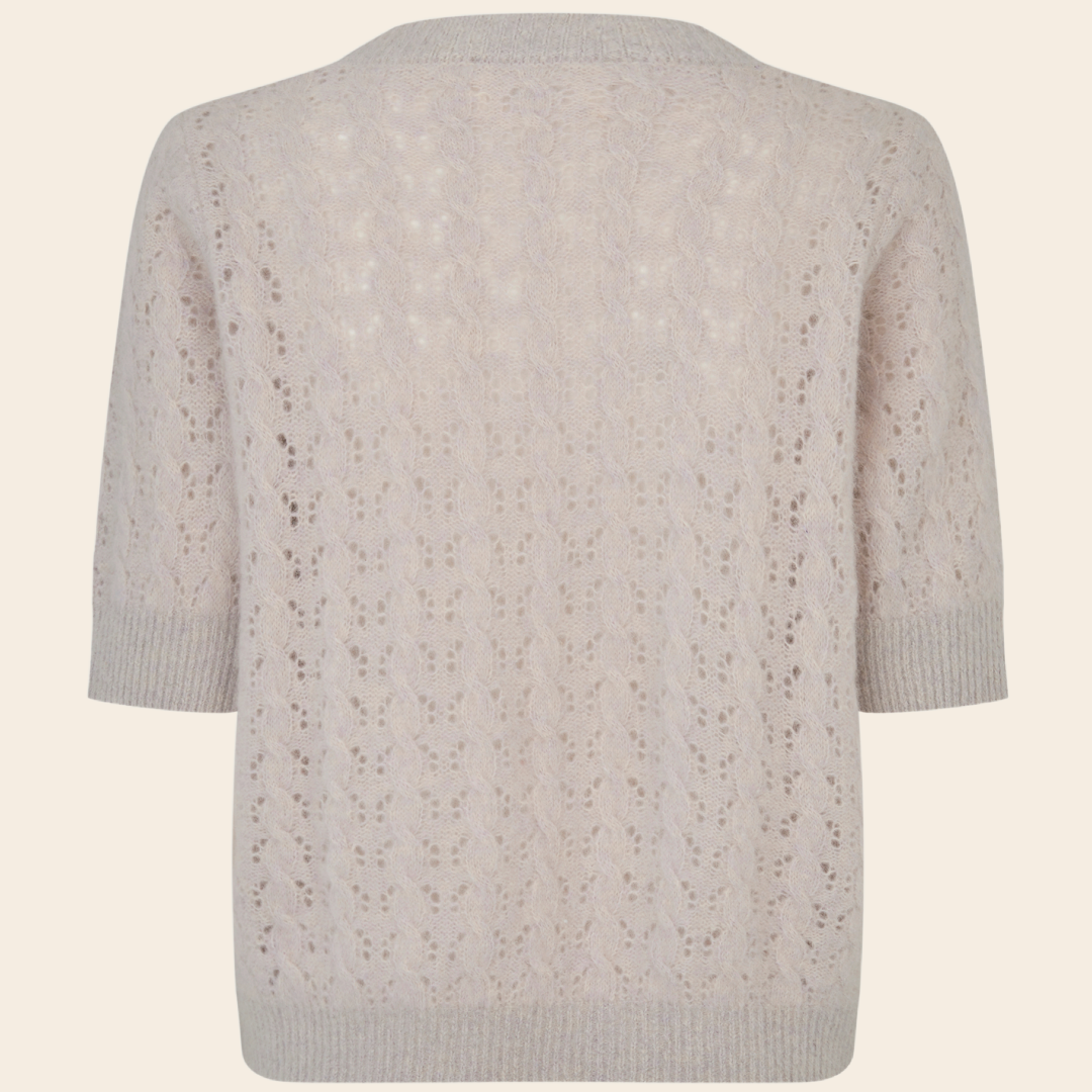 Six Ames trui 'Rocca' deco raccoon - silver white melange