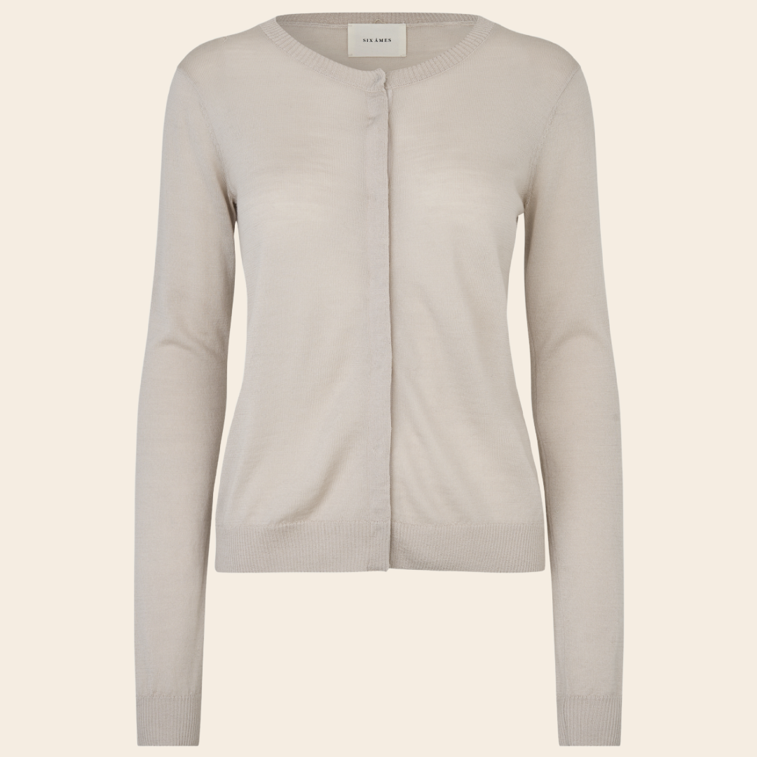 Six Ames vest 'Ulla' merinwol - silver white