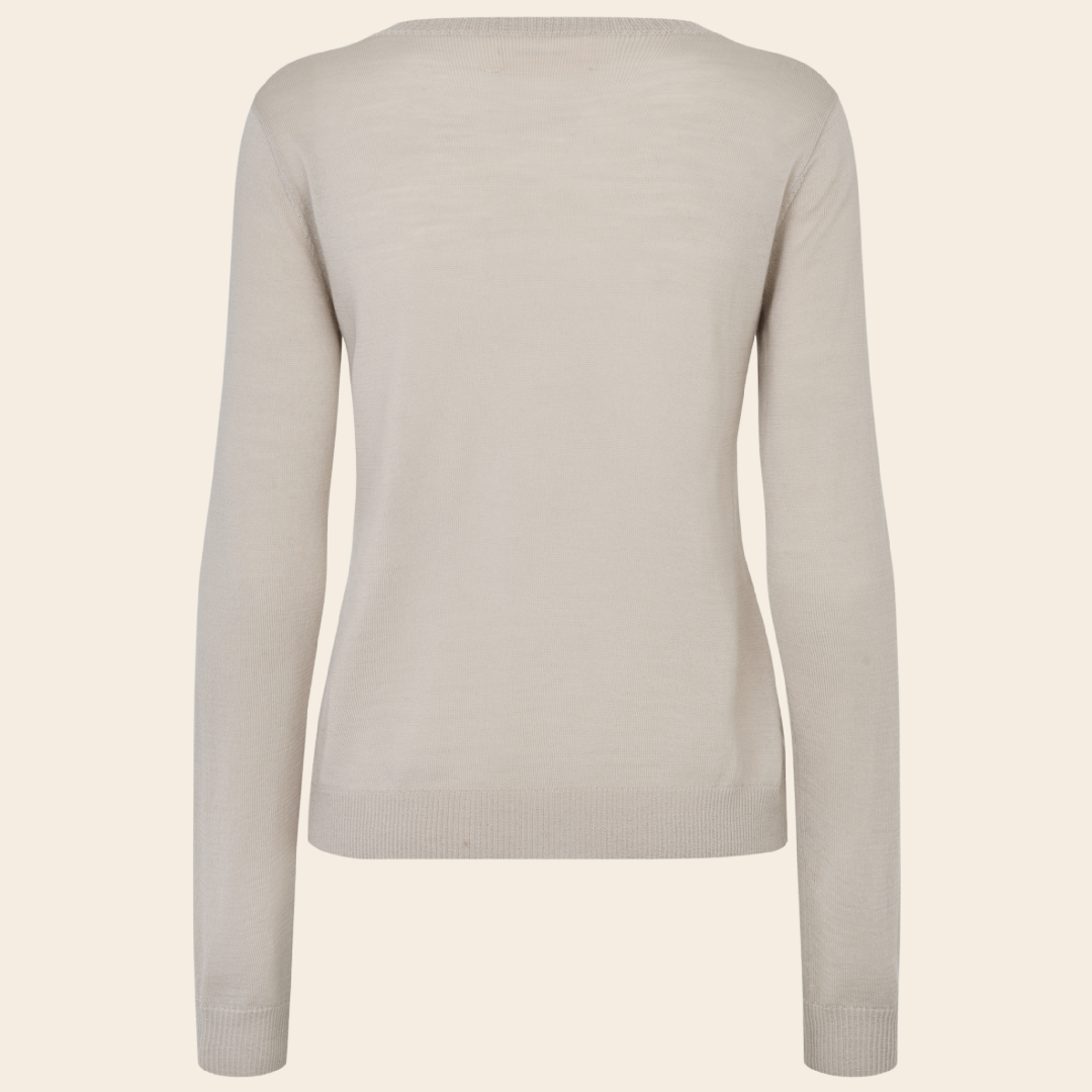 Six Ames vest 'Ulla' merinwol - silver white