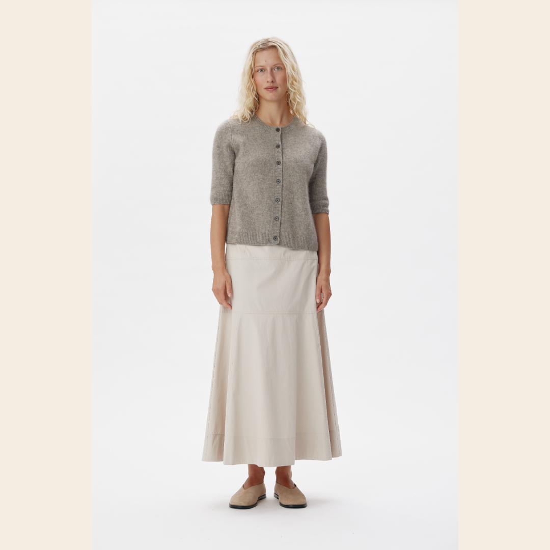 Six Ames short sleeve vest 'Oda' raccoon - warm grey beige