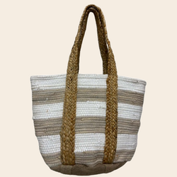 shopper 'Frida' jute / cotton - white