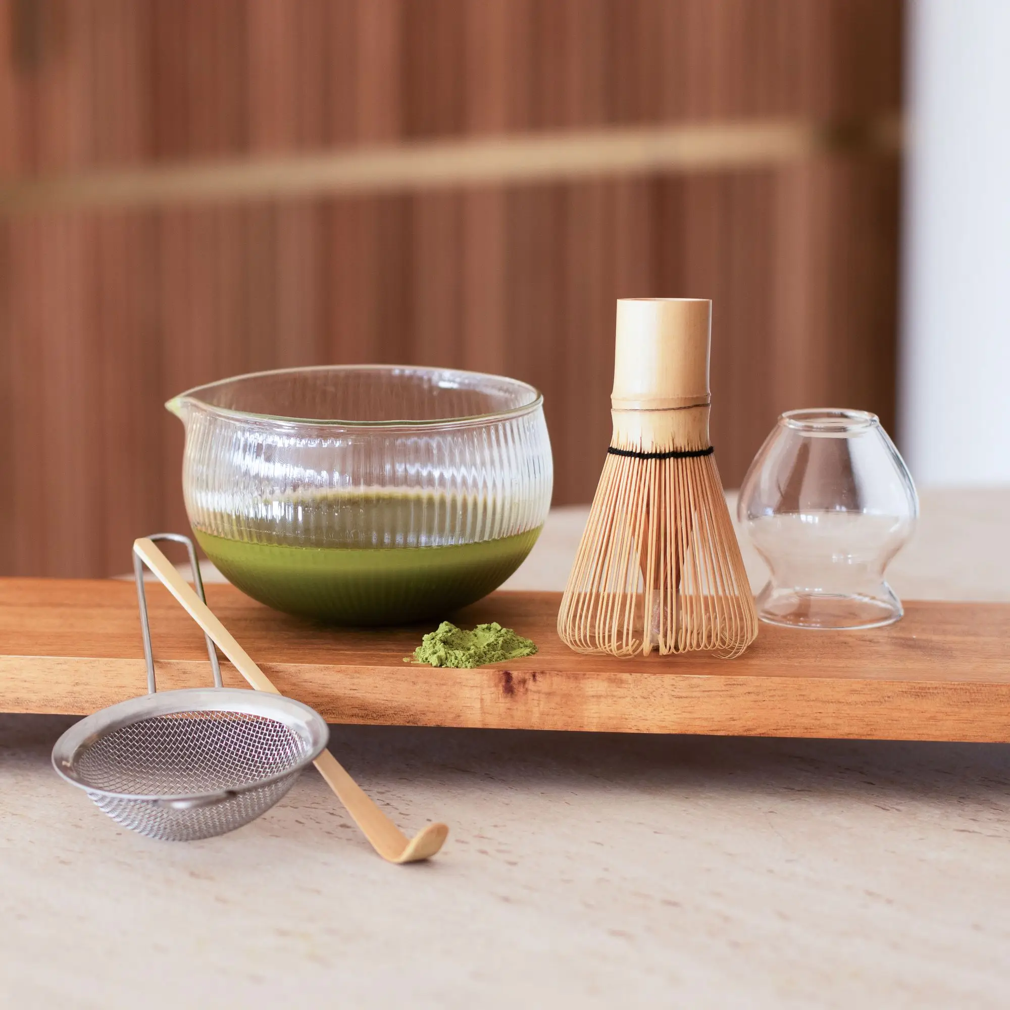 Ogo Living matcha set - glas / bamboe