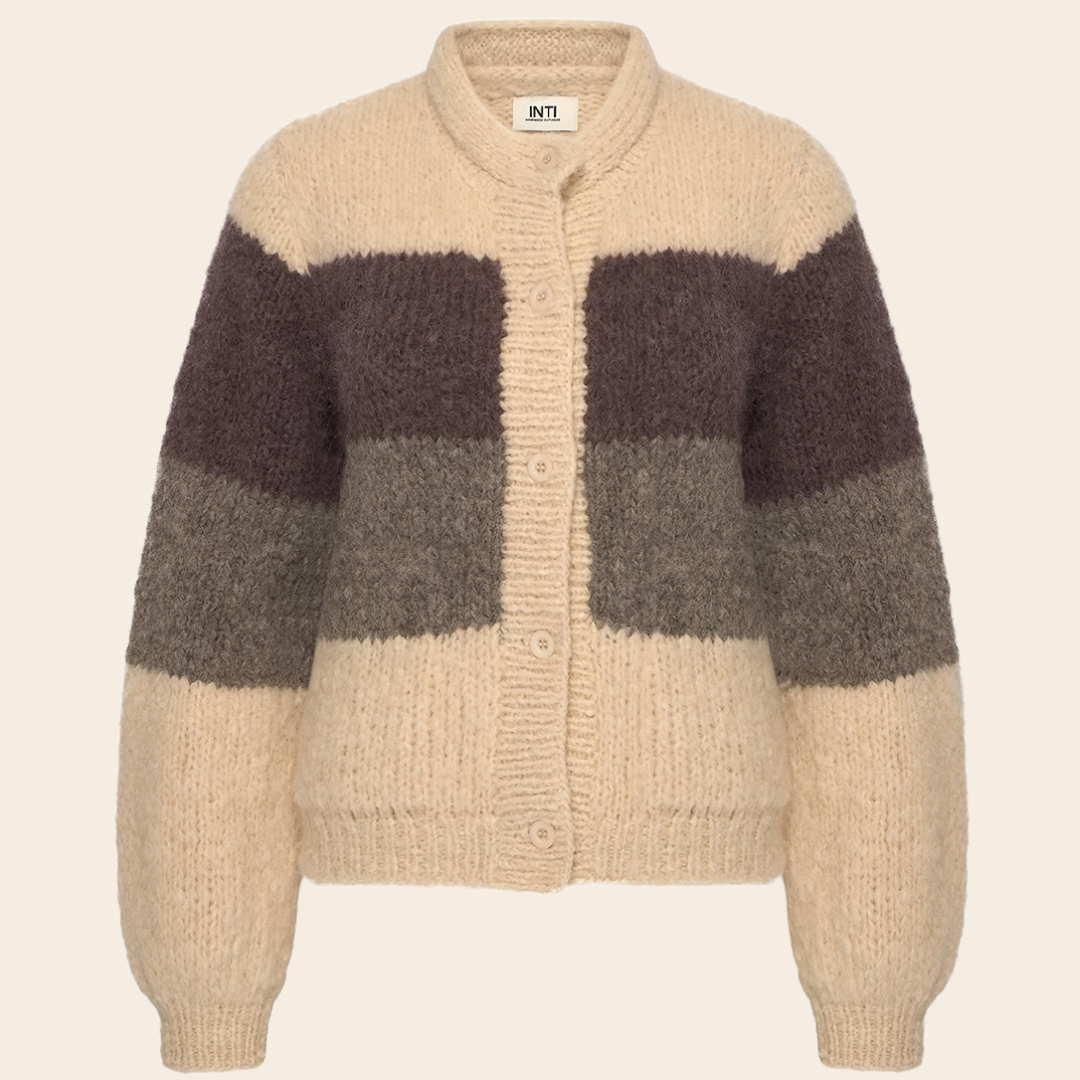 Inti Knitwear vest 'Rosa' alpaca - marfil / plum / carbon