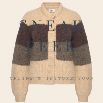 Inti Knitwear cardigan 'Rosa' alpaca - marfil / plum / carbon
