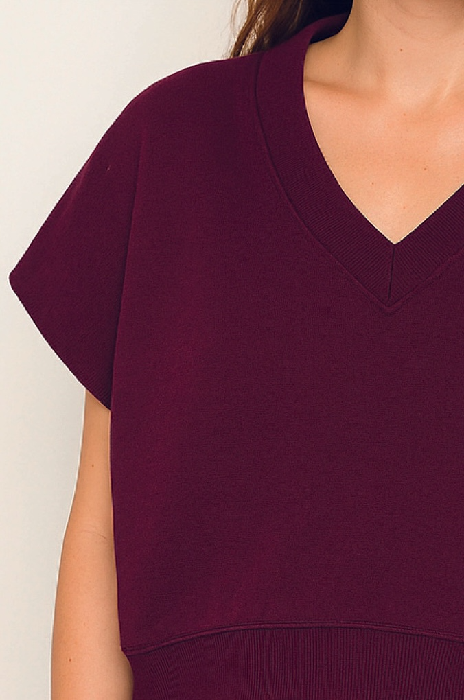RE/BORN short -sleeve sweater 'Barcelona' katoen