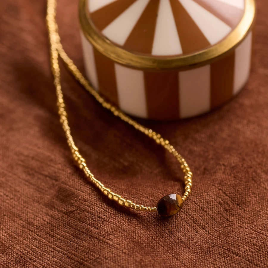 A Beautiful Story ketting 'Chance' tijgeroog