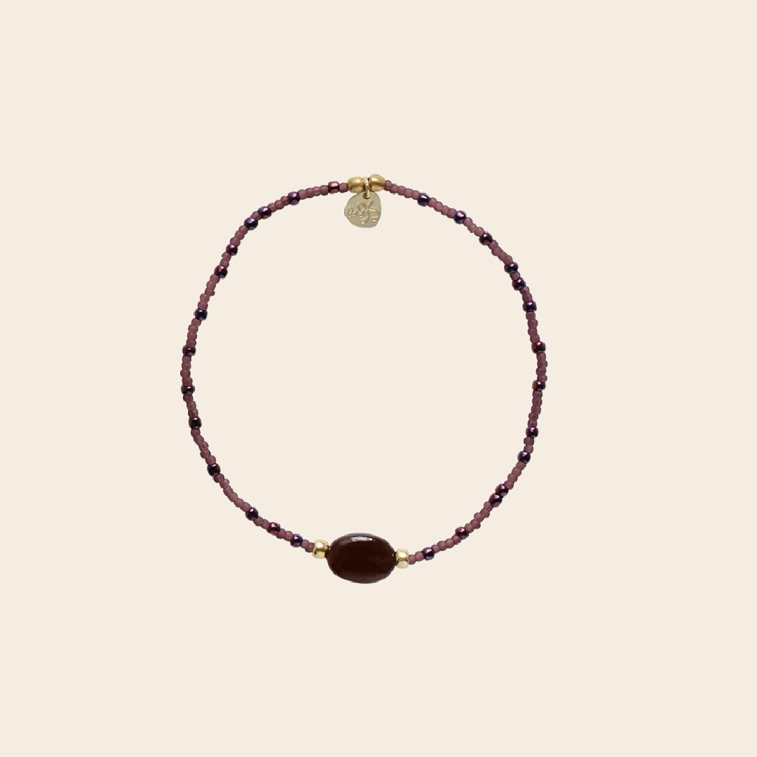 A Beautiful Story armband 'Unwritten' - granaat