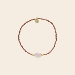 A Beautiful Story bracelet 'Unwritten' - rose quartz