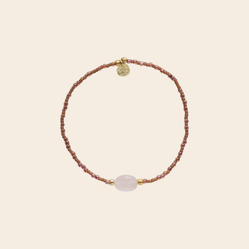 A Beautiful Story armband 'Unwritten' - rozenkwarts