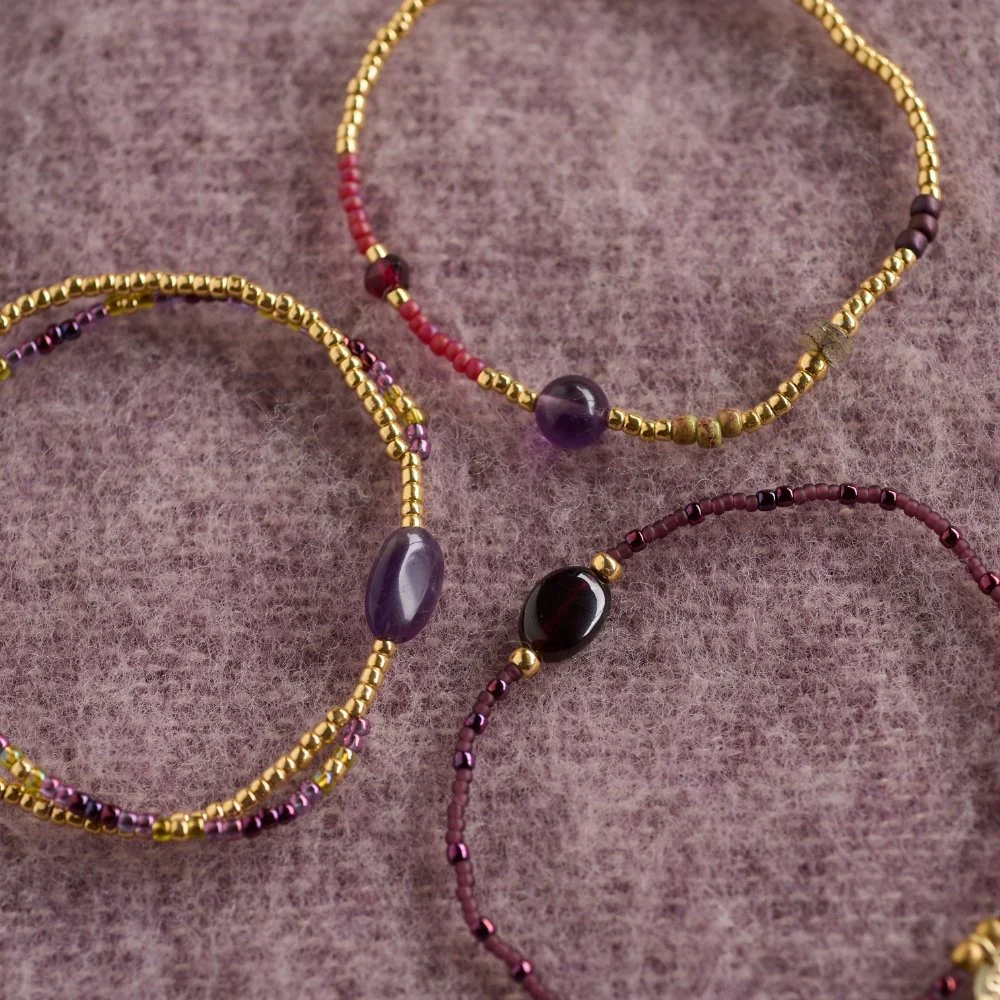 A Beautiful Story armband 'Unwritten' - granaat
