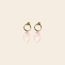 A Beautiful Story earrings 'Untold' - rose quartz