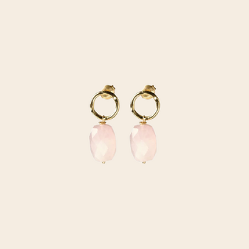 A Beautiful Story earrings 'Untold' - rose quartz