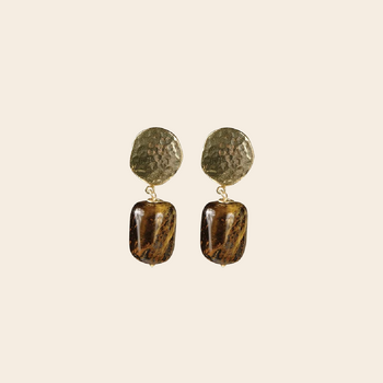 A Beautiful Story earrings 'Praise' - tiger eye
