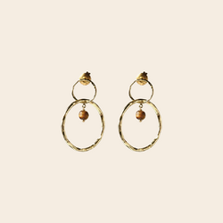A Beautiful Story earrings 'Devine' - tiger eye